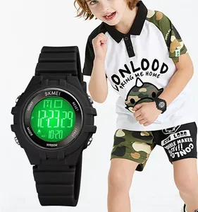 新款儿童手表顶级品牌SKMEI儿童手表时尚发光闹钟男女腕表50m防水小时1716