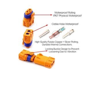 Connecteur étanche Amass LFB50-F LFB50-M 65A IP67, fiche à sertir en cuivre plaqué argent avec ressort de maintien pour batterie RC - Product Image 3