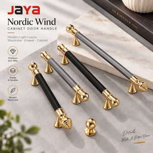 JAYA Nordic Wind Cabinet <strong>Door</strong> Handle Zinc Alloy Black Modern Light Luxury Wardrobe Drawer Cabinet Furniture <strong>Door</strong> Handle - Product Image 1