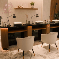 Table de manucure sur mesure avec repose-mains, armoire de rangement, bureau de travail multifonctionnel pour la pose des ongles, pour salon de beauté