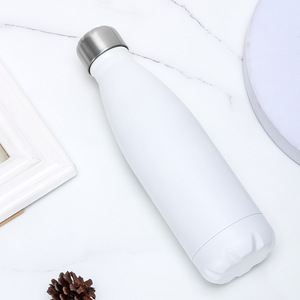 Stainless Steel Water Bottle 304 Cola Shape Bullet Design White Customizable Color Travel Outdoor Use - Product Image 1