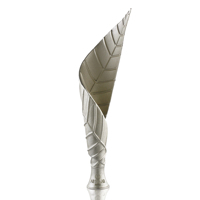 Ornements promotionnels modernes en métal moulé en forme de feuilles, cadeaux d'affaires personnalisés en or, argent, cuivre avec logo sur mesure