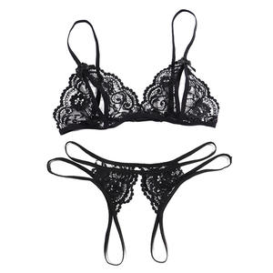 Sujetadores y bragas de encaje al por mayor, ropa interior transparente Sexy para mujer, ropa interior Sexy abierta para mujer, lencería erótica - Product Image 5