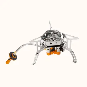 5800W Windproof Stove Outdoor Portable 3 Head Folding Camping Stove