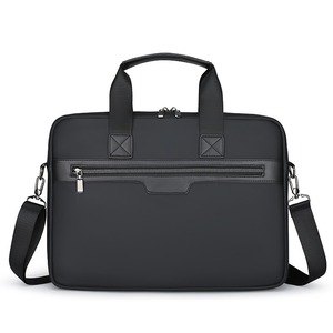 Sac pour ordinateur portable en cuir PU grande capacité, sacoche de voyage d'affaires, sacoche imperméable à bandoulière, compartiment pour ordinateur portable 14 pouces, sacoche en cuir pour homme - Product Image 2