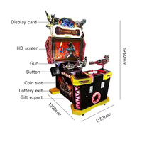 Console de jeu vidéo de tir d'arcade à monnayeur avec pistolet optique, prise en charge de l'anglais pour centres de divertissement, 2 joueurs, en métal