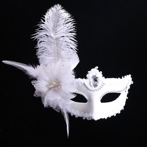 Masques pour les yeux et masques faciaux avec fleur en plumes pour mariage, anniversaire, Halloween, Noël, Nouvel An, bal <span class=keywords><strong>de</strong></span> promo, mascarade, fête, cadeau - Product Image 4
