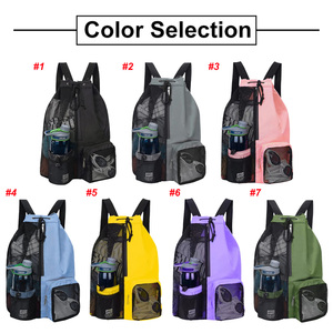 IDEA GIFT promotional Mesh <b>Drawstring</b> <b>Backpack</b> with logo Oxford Waterproof Multi-pocket Custom <b>Drawstring</b> Bag for Sports Gym - Product Image 2