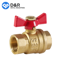D & R OEM certificado 1/4-1 pulgadas válvula de bola de mariposa de latón GB estándar Manual hembra macho rosca agua 600 WOG venta directa de fábrica