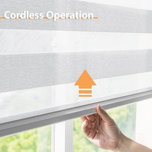 ستائر زيبرا لاسلكية للنوافذ بنظام تحكم يدوي بمكونات عصا بدون سلسلة آمنة للأطفال - Product Image 5