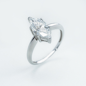 Bague de Fiançailles Classique pour Femme en Argent S925 avec Moissanite Taille Marquise 6*12mm DEF VVS et Sertissage à Griffes - Product Image 2