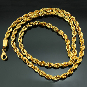 Collar <span class=keywords><strong>de</strong></span> Cadena <span class=keywords><strong>de</strong></span> Acero Inoxidable Chapado en <span class=keywords><strong>Oro</strong></span> Sólido <span class=keywords><strong>para</strong></span> <span class=keywords><strong>Hombre</strong></span>, Estilo Pesado, Gigante, <span class=keywords><strong>Puro</strong></span>, Grande - Product Image 2