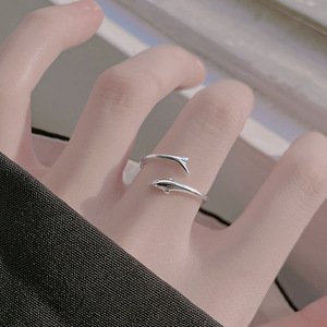 Dolphin <b>Ring</b> For Women <b>Open</b> Design Minimalist Animal Shape Jewelry Gift - Product Image 4
