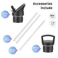 Botella de Agua Aislada al Vacío de Doble Pared de Acero Inoxidable con Boca Estándar, Libre de BPA, con Tapa Hermética para Gimnasio, Fitness y Viajes