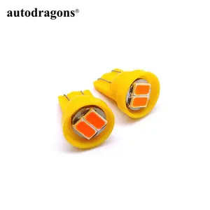 Autodragons 100 팩 오렌지 6.3 볼트 LED 전구 2LED 555 베이스 T10 핀볼