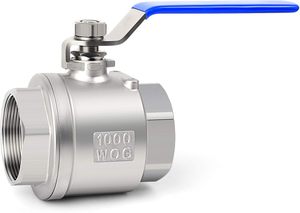 Hochleistungs-Kugelhahn aus Edelstahl 304, FNPT Vollport, 2-teiliger Ventil mit blauem Griff, 1000 WOG für Wasser-, Öl- und Gasleitungen - Product Image 3