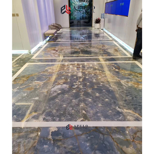 Tối Trang Trí Nội Thất Vàng Tĩnh Mạch Tĩnh Mạch Màu Xanh Màu Sàn Đá Gạch 12X12 Sàn <span class=keywords><strong>Onyx</strong></span> St Màu Xanh Ngọc Bích Đá Cẩm Thạch Sàn tấm - Product Image 2