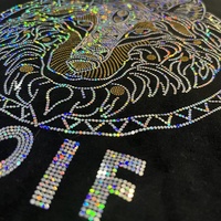 Fer sur Motif Bling Appliques Hotfix Paillettes Fournisseur Conception Personnalisée Logo Transferts De Chaleur Paillettes Hot Fix Paillettes