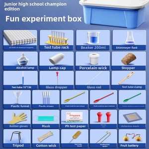 화학 실험실 장비 전체 세트 중학교 화학 키트 시약 실험 상자 철 스탠드 증류 장치 - Product Image 5
