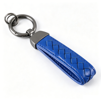 Porte-clés de voiture en cuir tressé avec anneau à ressort couleur canon de fusil, anti-perte, multicolore, cadeau pour femmes, accessoires automobiles