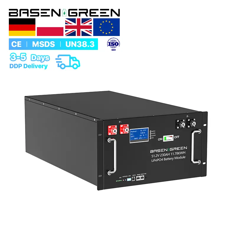 Gran oferta 48V 100Ah montado en bastidor 5Kwh batería Solar recargable fuera de la red fuente de alimentación con Bms 4U Lifepo4 incorporado iones de litio