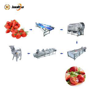Ligne de traitement des légumes et fruits : élimination des tiges, lavage à bulles, séchage à l'air, découpe pour fraises, <span class=keywords><strong>framboises</strong></span>, cerises, tomates - Product Image 2