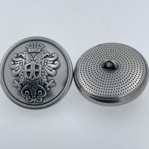 Crown Alloy <b>Combination</b> Hand-Stitched British Style Sweater Trench Coat Metal Button - Product Image 2