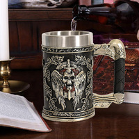 Tasses à bière de la mort en acier inoxydable MBA02 Angel Demon Scythe Handle Drink Cup As Halloween Horrible Tankard