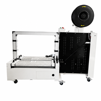 G004-1 Machine de cerclage automatique de cartons sans conducteur avec convoyeur à rouleaux à table basse pour cerclage de boîtes à bande PP, ligne de cerclage automatique