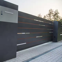 Portail coulissant de luxe en aluminium pour mur de clôture de propriété avec éclairage, design Guangdong