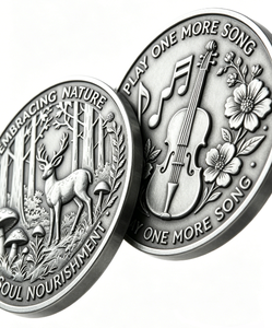 Moneda Conmemorativa de Desafío Personalizada de Aleación de Zinc Fundida a Presión con Diseño de Ángel y Música en 3D de Doble Cara, Coleccionable, con Diseño de Ciervo y Violín - Product Image 6