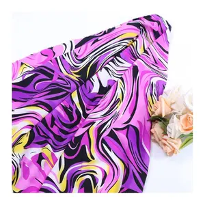 Bán chạy nhất Polyester chiffon in vải với bốn dòng đầy màu sắc phong cách cho trang phục bên bờ biển