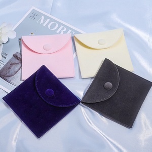 Bolsa de Joyería de Terciopelo Biodegradable Personalizada, con Botón y Cordón, para Regalo, Acolchado para Contenedor de Joyas - Product Image 1