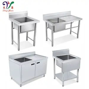 Wholesale Heavy Duty Free Standing Kitchen Sink For Commercial Stainless Steel Sink Bowl