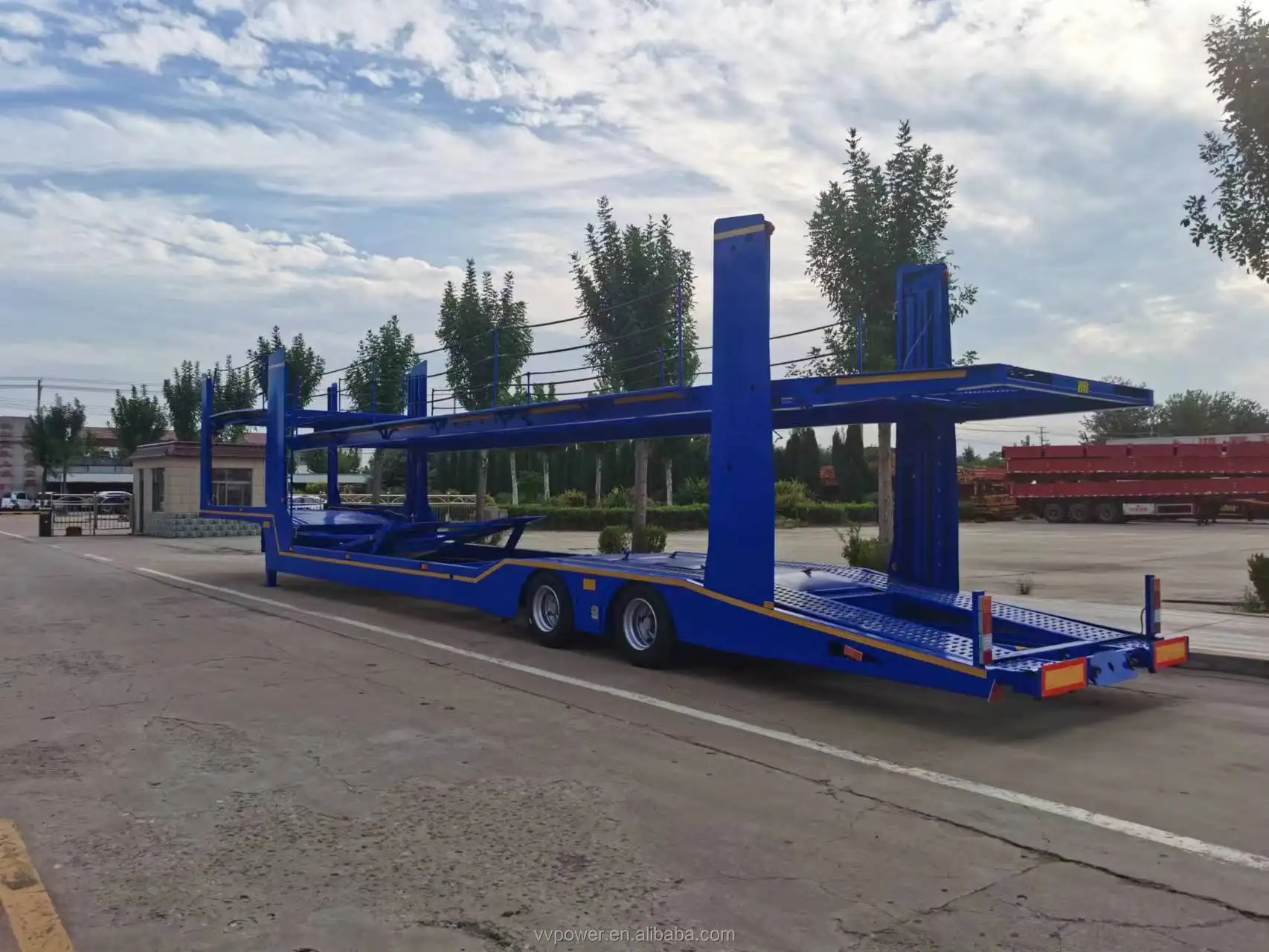 Carro semi-plano de aço para reboques de caminhão para carros, trilha de transporte de carros