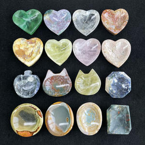 Sculpté à la main Unakite Quartz cristal coeur lune bol méditation cristal naturel feuille forme bol - Product Image 5