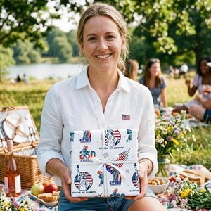 4th Of July <b>Wrapping</b> <b>Paper</b> 17 Inch X 16.5 Feet Patriotic Gift Wrap Statue Of Liberty Usa Flag Design - Product Image 4