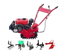 Mini Tractor Cultivador de 9HP con Motor de Gasolina/Diésel Refrigerado por Aire, con Orugas, Arado, Cultivadora de Potencia, para Deshierbe de Zanjas, Alta Productividad