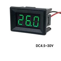 Voltímetro de CC de 2 Cables y 0.36 Pulgadas, 4.5-30V, Pantalla LED Digital, Protección Contra Polaridad Inversa para Batería de Coche