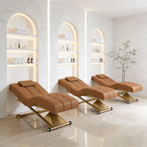 Luxury Modern White PU Gold Salon Furniture 1 Motor <b>Electric</b> Facial Beauty Massage Bed Cosmetic <b>Table</b> Chair Facial Spa Lash Bed - Product Image 5
