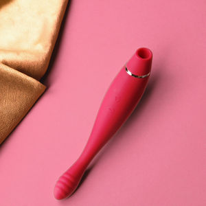 Saugvibrator 2 in 1 Wiederaufladbarer Vibrator für Frauen Silikon Sexspielzeug Masturbationshilfen - Product Image 1