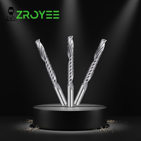 Fresa de un solo filo de carburo sólido ZROYEE DRD 5A, ángulo de hélice de 25°, longitud de corte de 10 mm para router CNC de alta velocidad