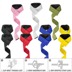 Sangles de poignet pour musculation hommes et femmes, avec coussinet en néoprène, pour tractions et levées de poids - Product Image 1