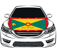 Penutup Kap Mobil Bendera Ghana Pelindung Kap Mesin yang Dapat Dipersonalisasi Bahan Poliester Elastis Tahan Panas Awet Ukuran Universal