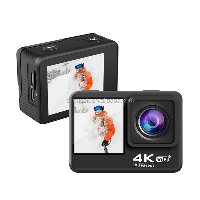 Factory Hotsale 4K 30fps Dual Color Screens WIFI Action Camera Outdoor Remote Control Sports Cameras with HDMI & Night Vision