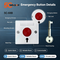 12V Wired Panic Button, Emergency Alarm for Home Security & Fire