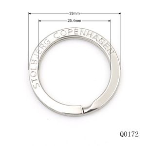 حلقات مفاتيح بالجملة مطلية باللون الرمادي الداكن مع شعار محفور، حلقة مفاتيح مقسمة 24 مم، حلقة مفاتيح مخصصة بشعار الشركة - Product Image 4