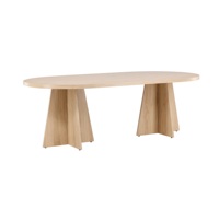 Meubles d'intérieur nordiques de luxe modernes, grande table à manger en bois, table à manger ovale en bois pour restaurant