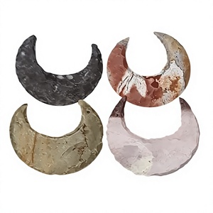 Colgantes de Luna Creciente de Piedra Natural Surtida con Acabado Rústico para Fabricación de Joyas al por Mayor - Product Image 1