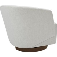 Chaise d'Appoint Pivotante Ivoire Moderne, Fauteuil en Tissu Performance avec Base en Bois pour le Salon, la Chambre ou le Coin Lecture